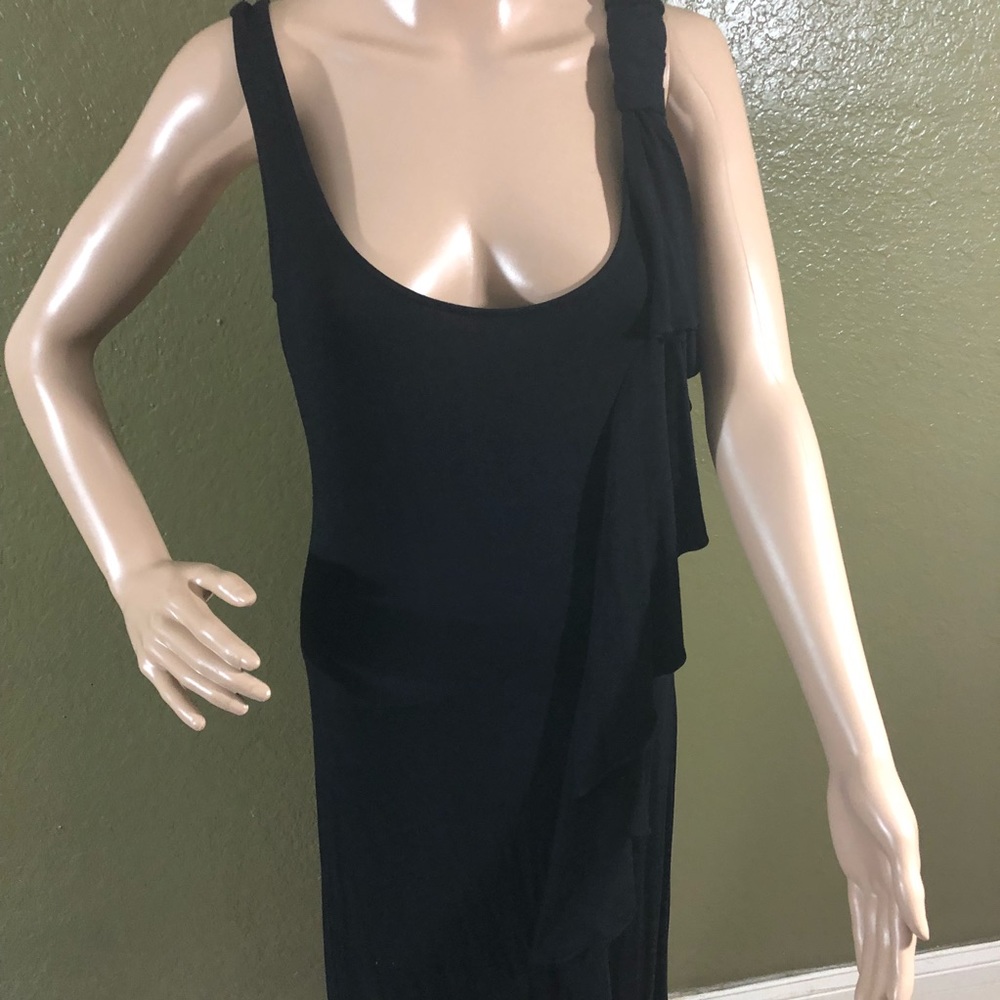- Calvin Klein Black Maxi Ruffled Dress - Picture 3 of 8